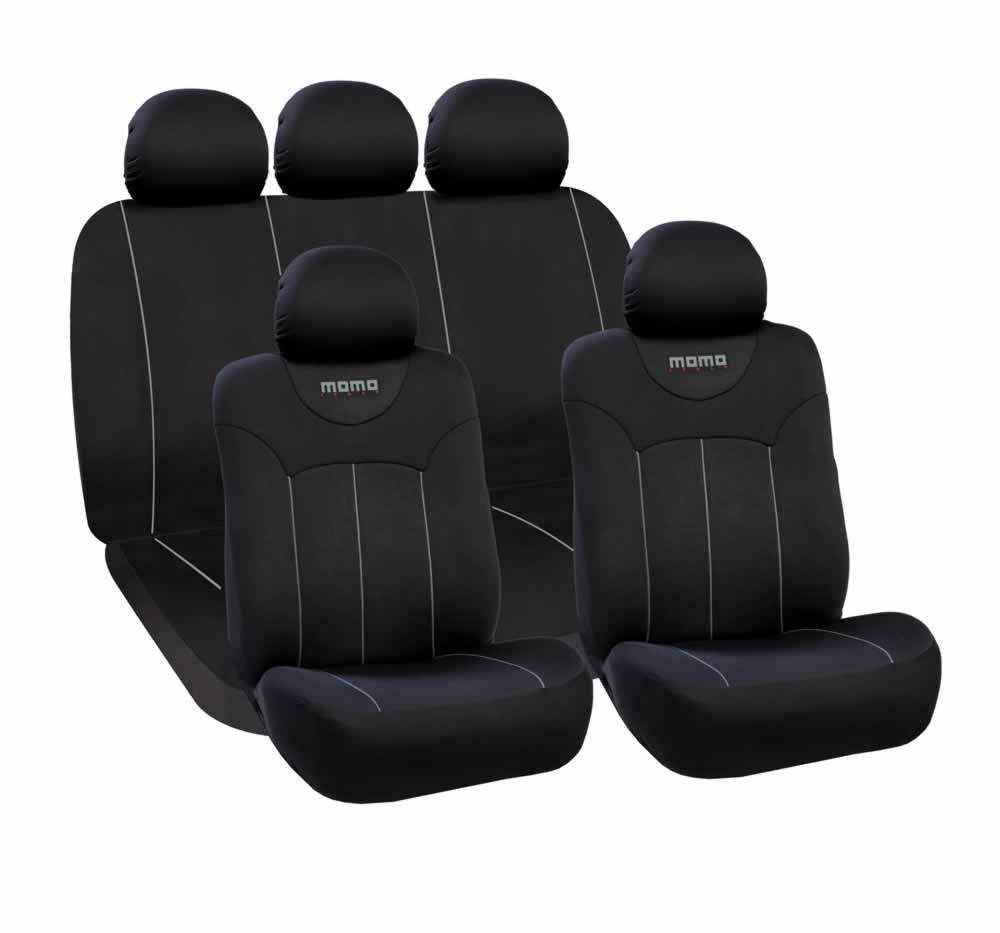 CAPAS DE ESTOFO UNIVERSAIS «MOMO» BASIC - PRETA E CINZA