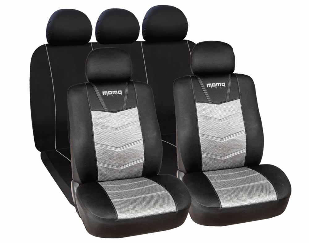 CAPAS DE ESTOFO UNIVERSAIS «MOMO» BASIC - PRETA E CINZA