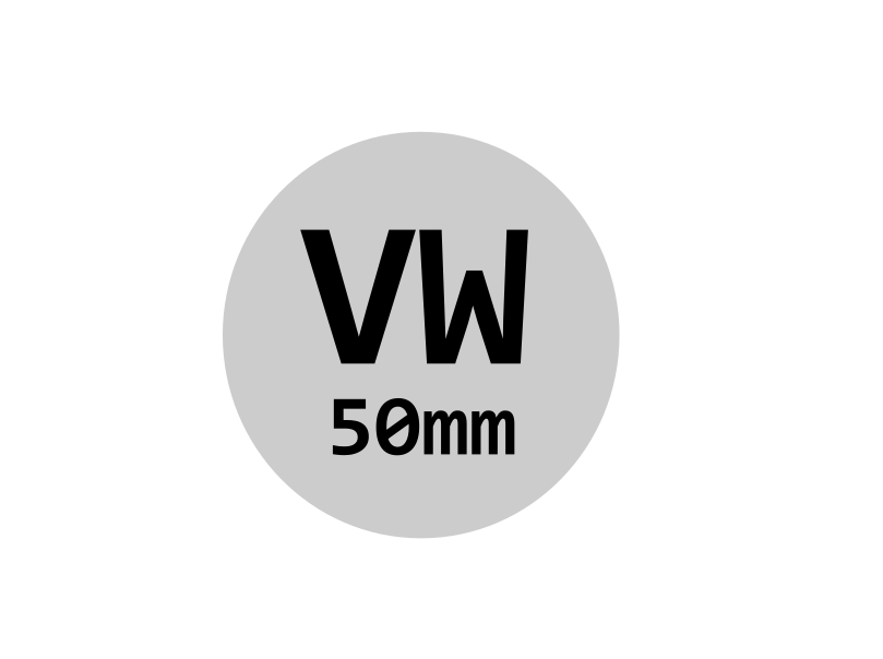 CHAPA AUTOCOLANTE 50MM VW 4UN