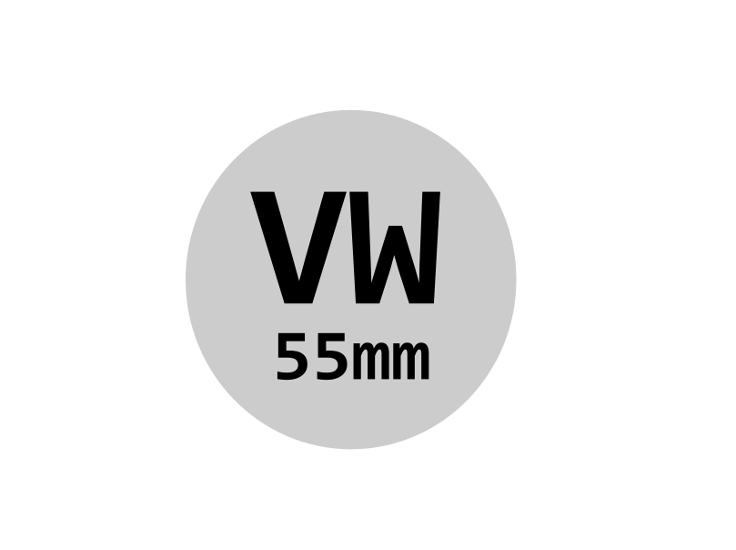 CHAPA AUTOCOLANTE 55MM VW 4UN