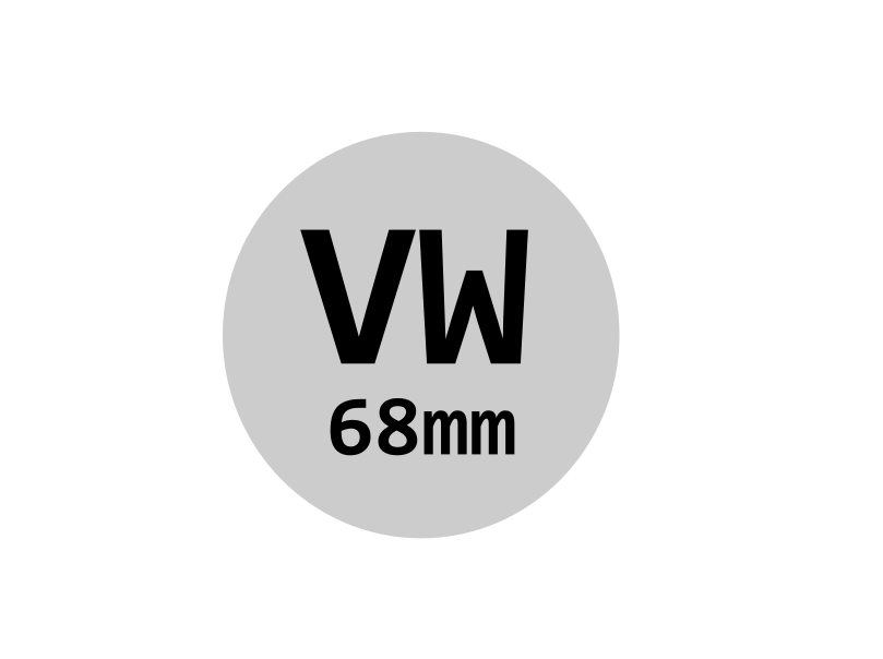 CHAPA AUTOCOLANTE 68MM VW 4UN