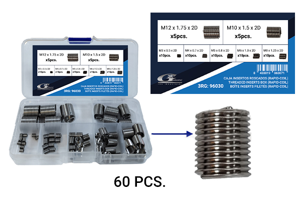 CAIXA DE MOLAS PARA ROSQUEAMENTO (COIL RAPIDO) 60 PCS
