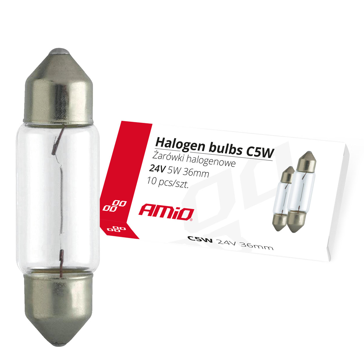 LAMPADAS DE 24V 5W TUBULARES 36MM (10PCS)