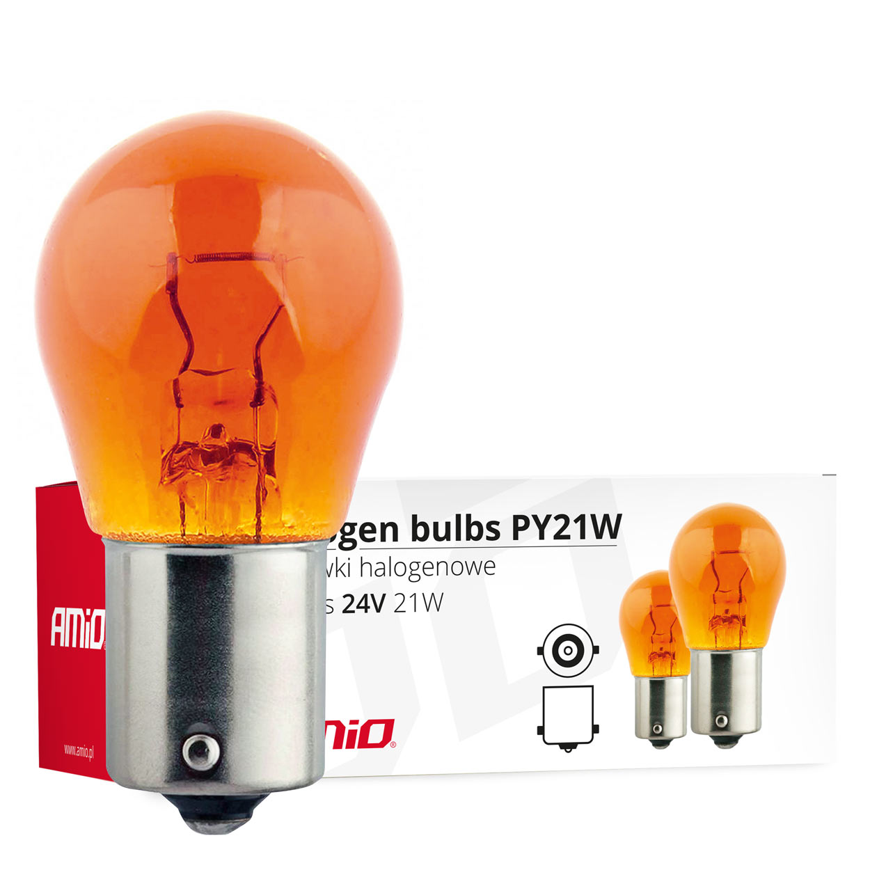 LAMPADAS 21W BA15S 24V AMBAR (10 UNIDADES)