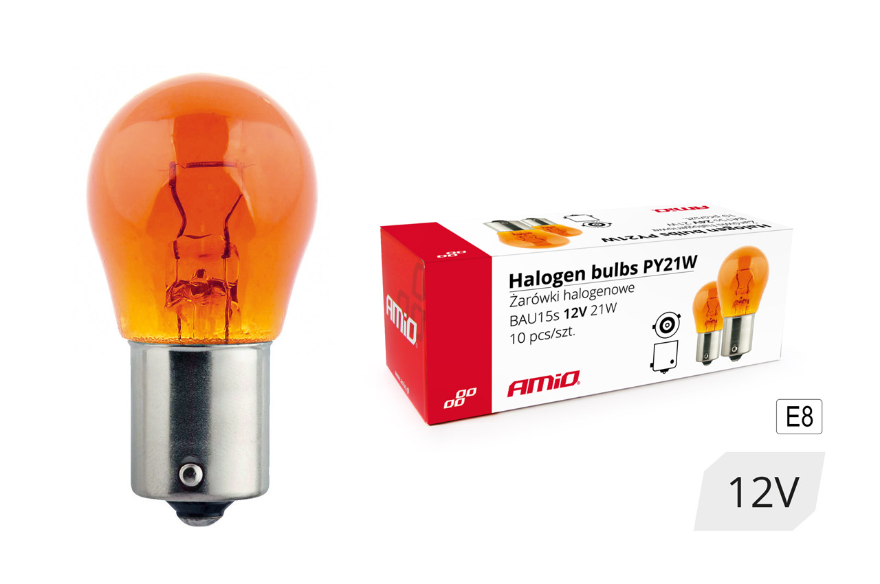 LAMPADAS  21W BAU15S 12V AMBAR (10 UNIDADES)