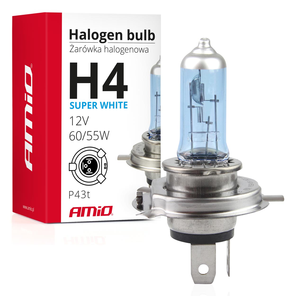 LAMPADA HALOGENIO  H4 12V 60/55W SUPER WHITE