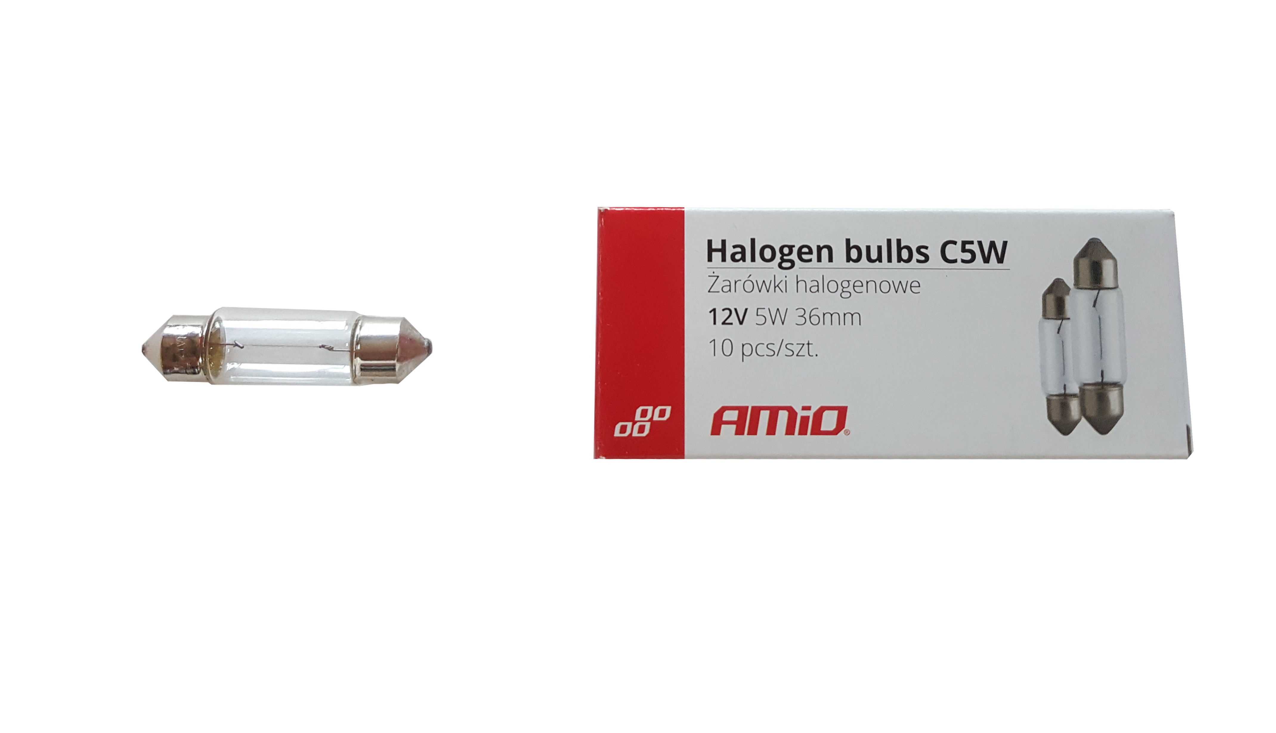 LAMPADAS DE 12V 5W TUBULARES 36MM (10PCS)