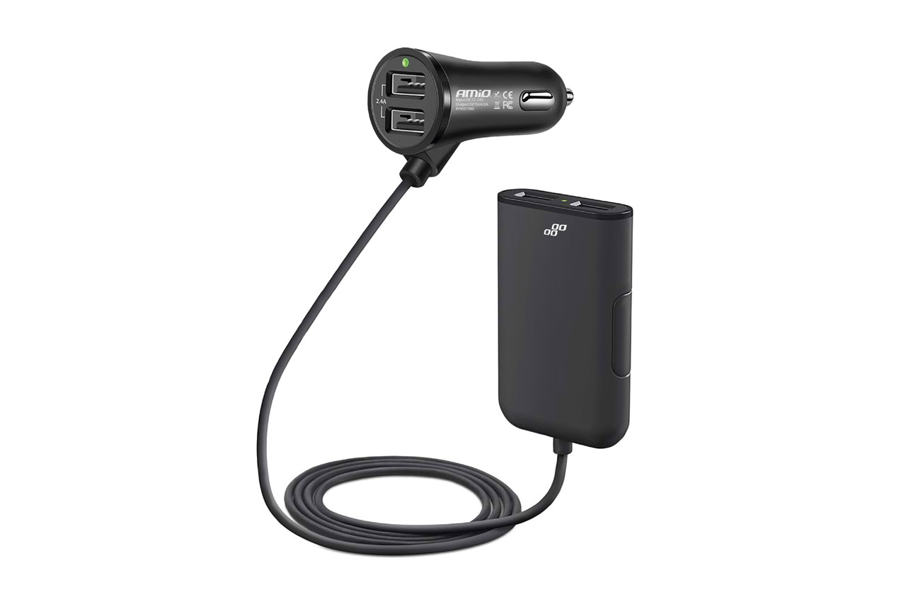 TOMADA 2+2 USB COM EXTENSAO 12/24V