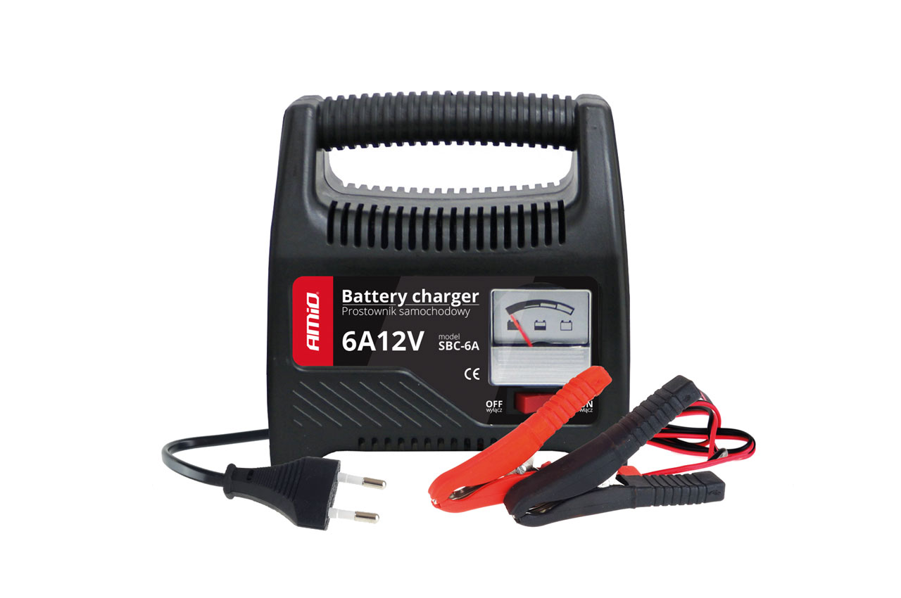 CARREGADOR DE BATERIA 6AMP 12V C/ AMPERIMETRO