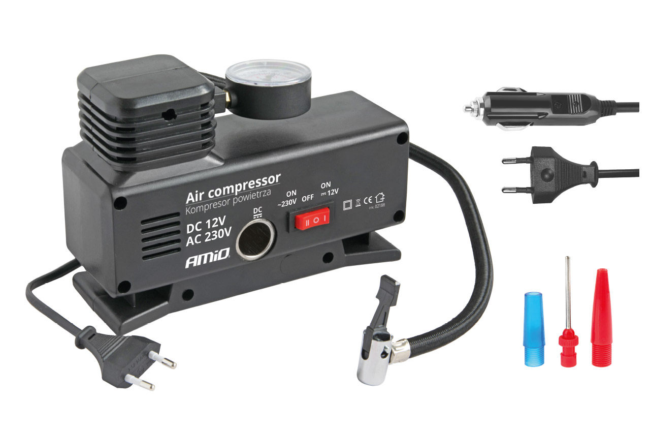 COMPRESSOR 12/230V COM 3 ADAPTADORES 250 PSI