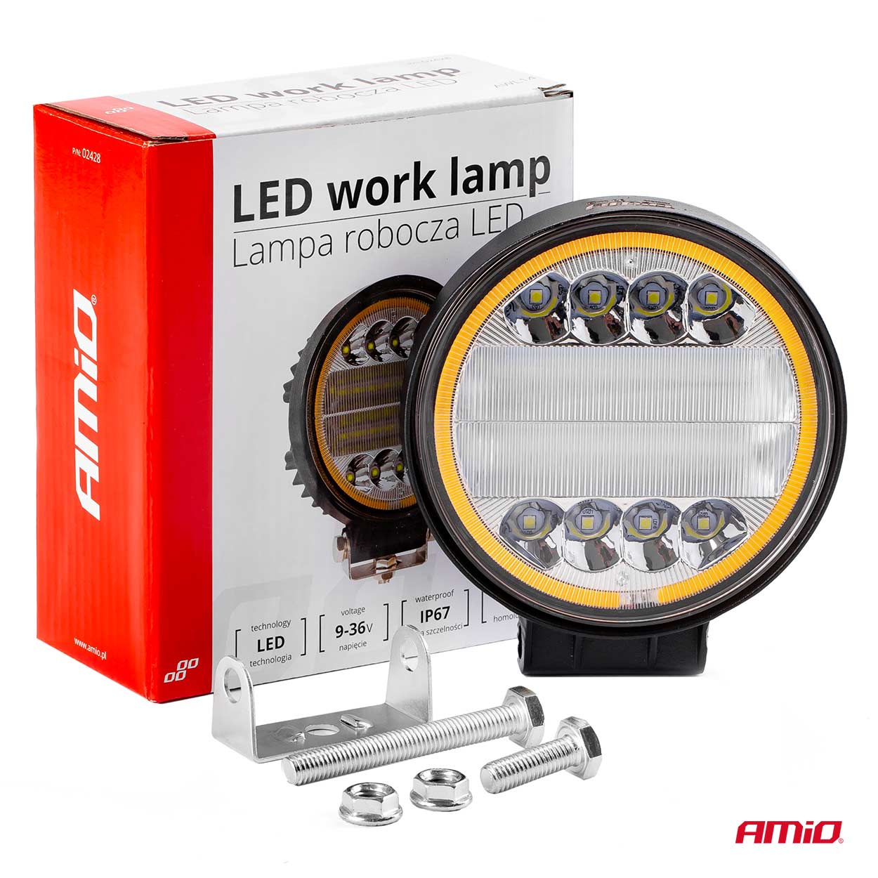 FAROL DE TRABALHO REDONDO  42LED 2 FUNÇOES  9-36V