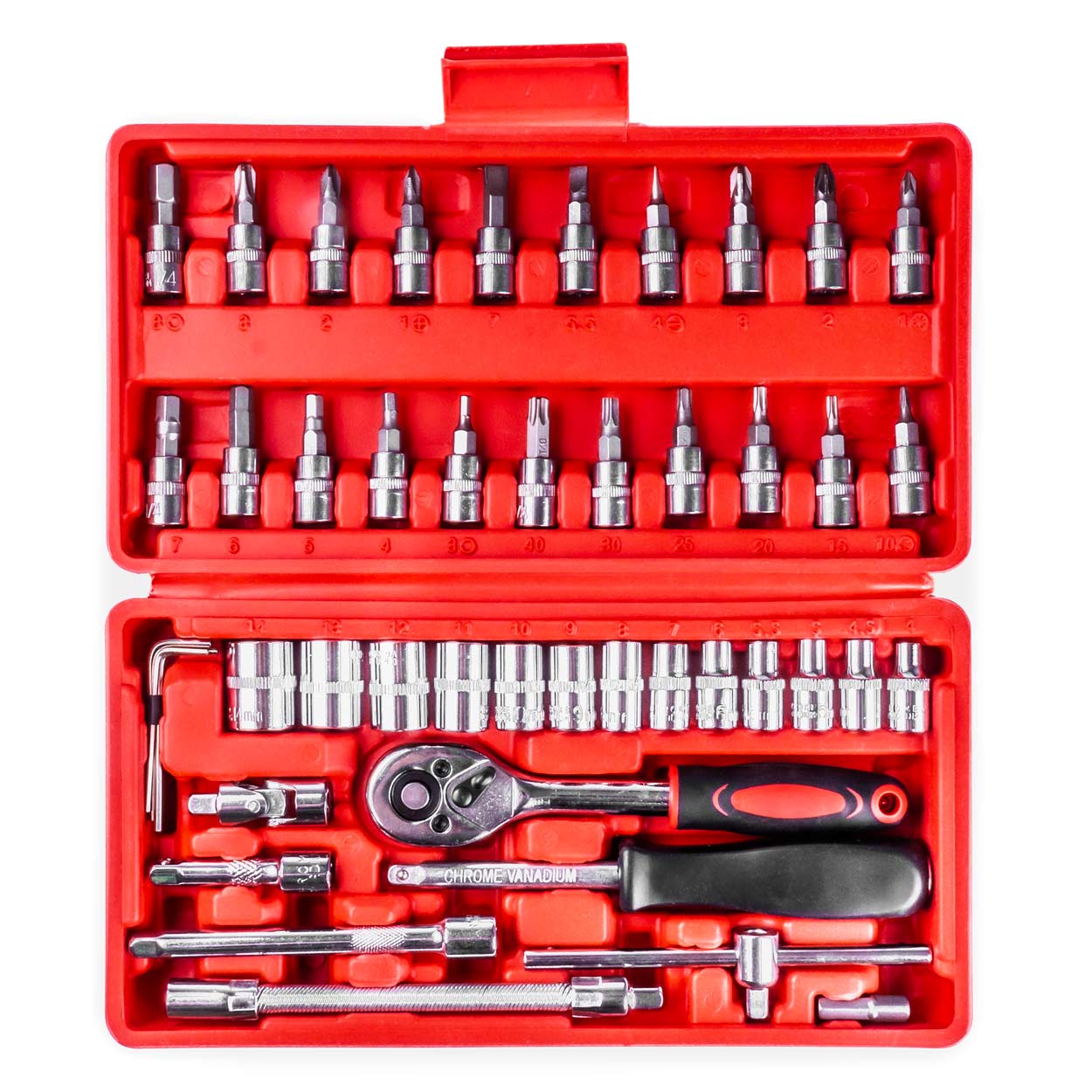 KIT FERRAMENTAS C/ROQUETE 1/4  46 PCS