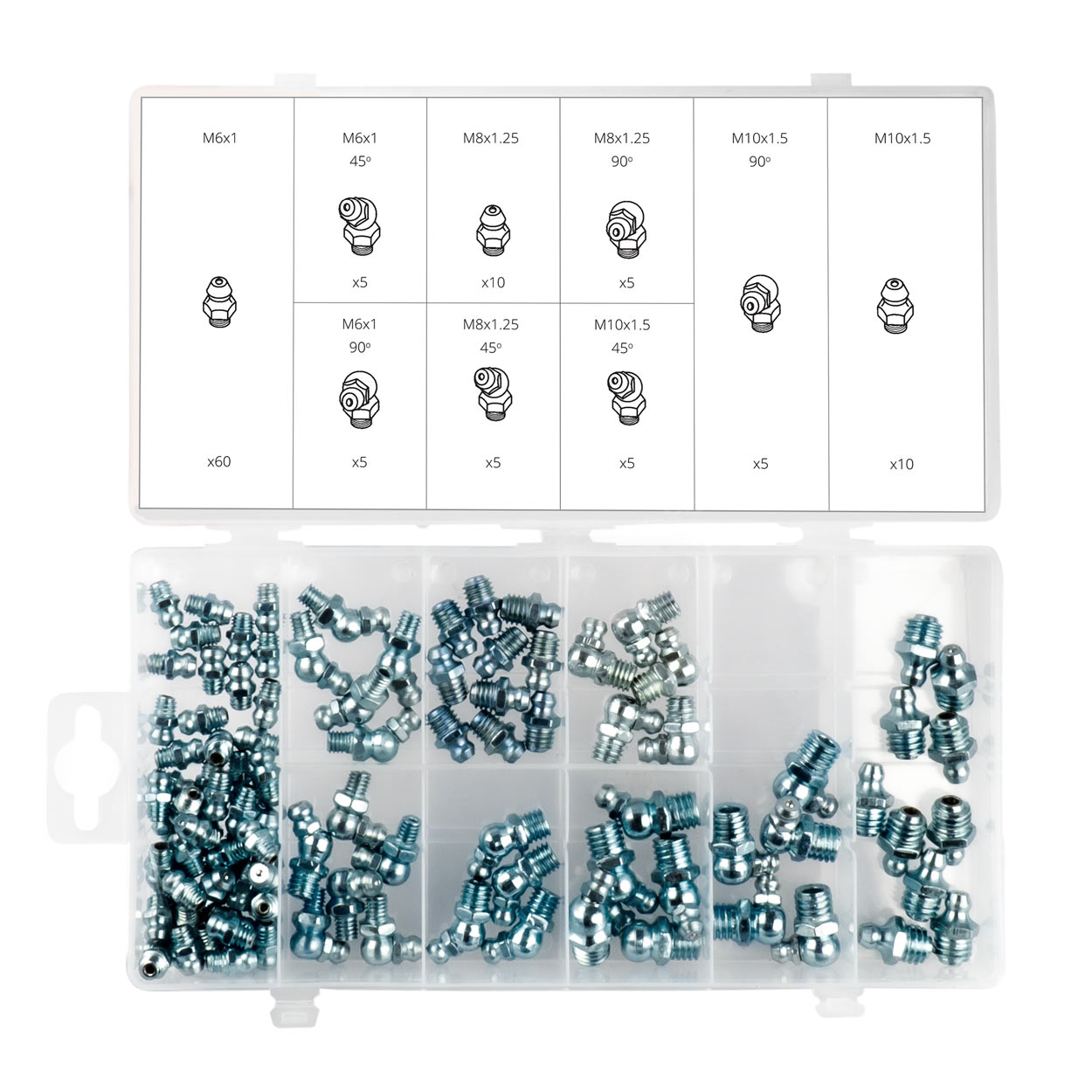 CONJUNTO DE GRASERES LUBRIFICANTES 110 PCS