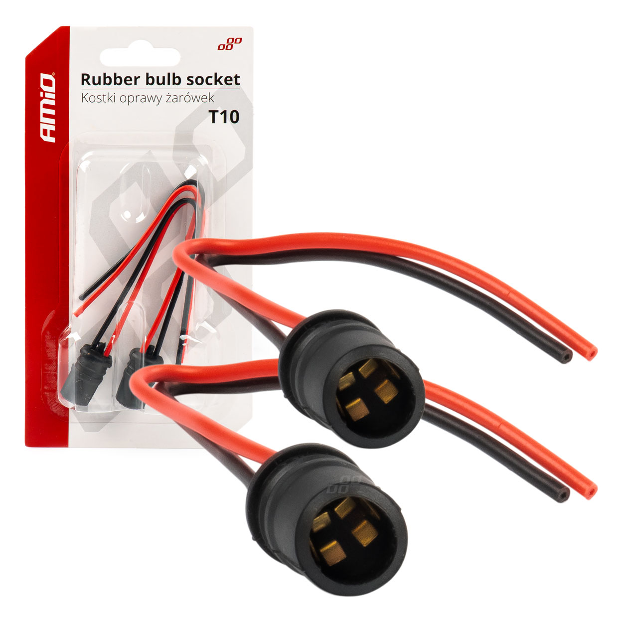 CASQUILHO PARA LAMPADAS T10  COM CABOS  2PCS