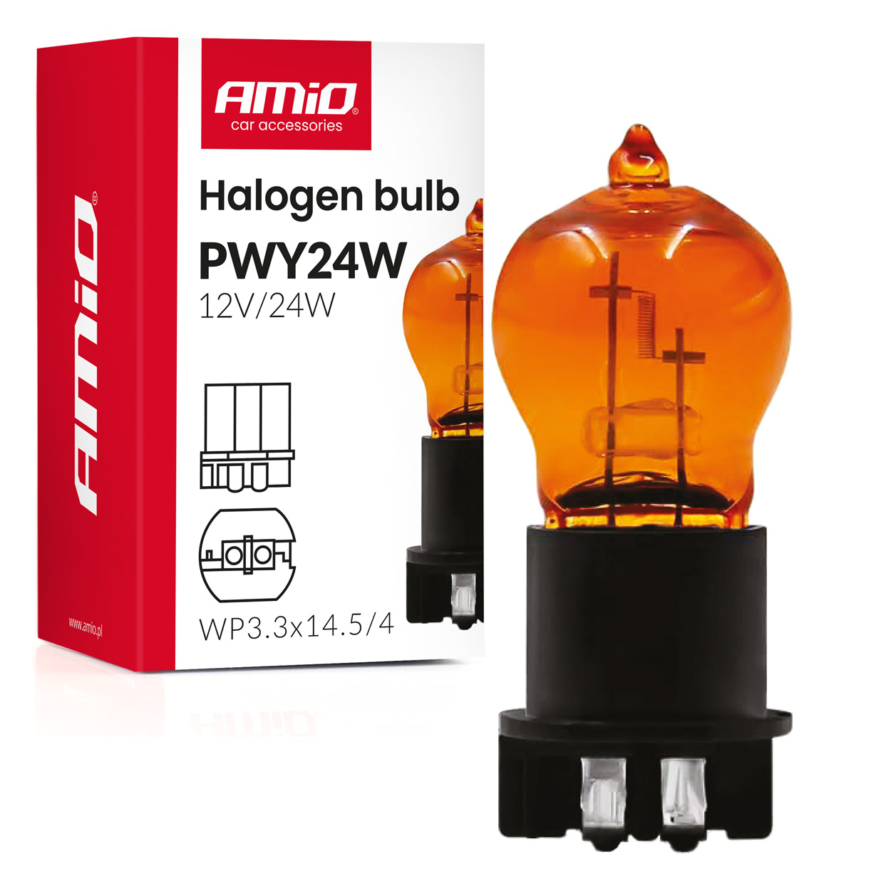 LAMPADA HALOGENIO PWY24W AMBAR 12V 24W