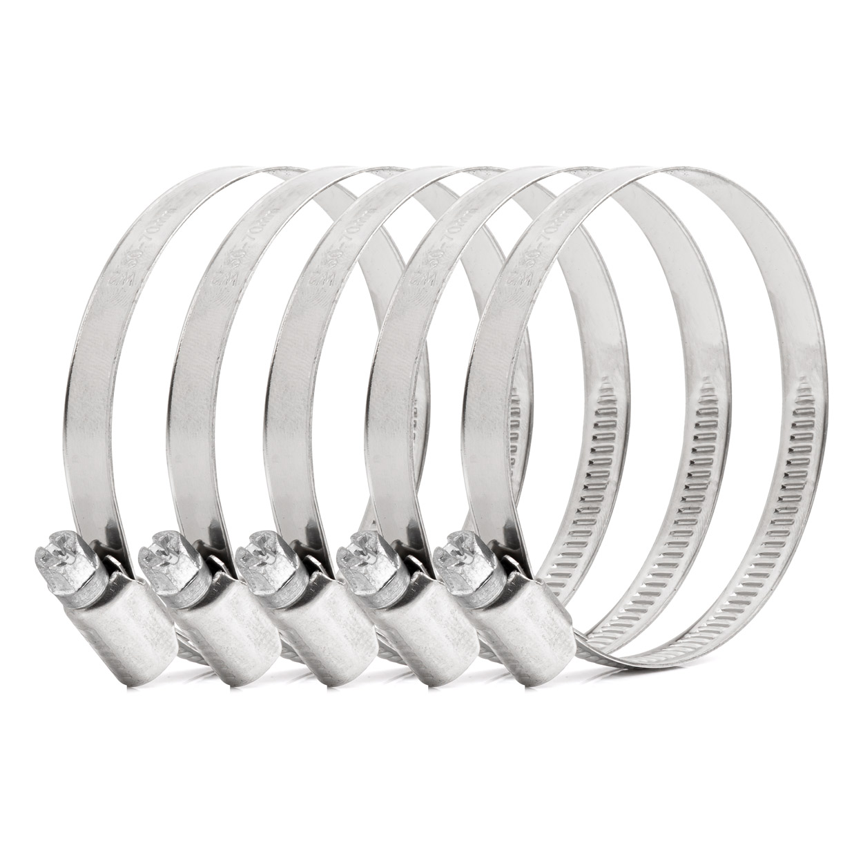 KIT DE 5 ABRAÇADEIRAS METALICAS 50-70mm/9mm W2 EM BLISTER