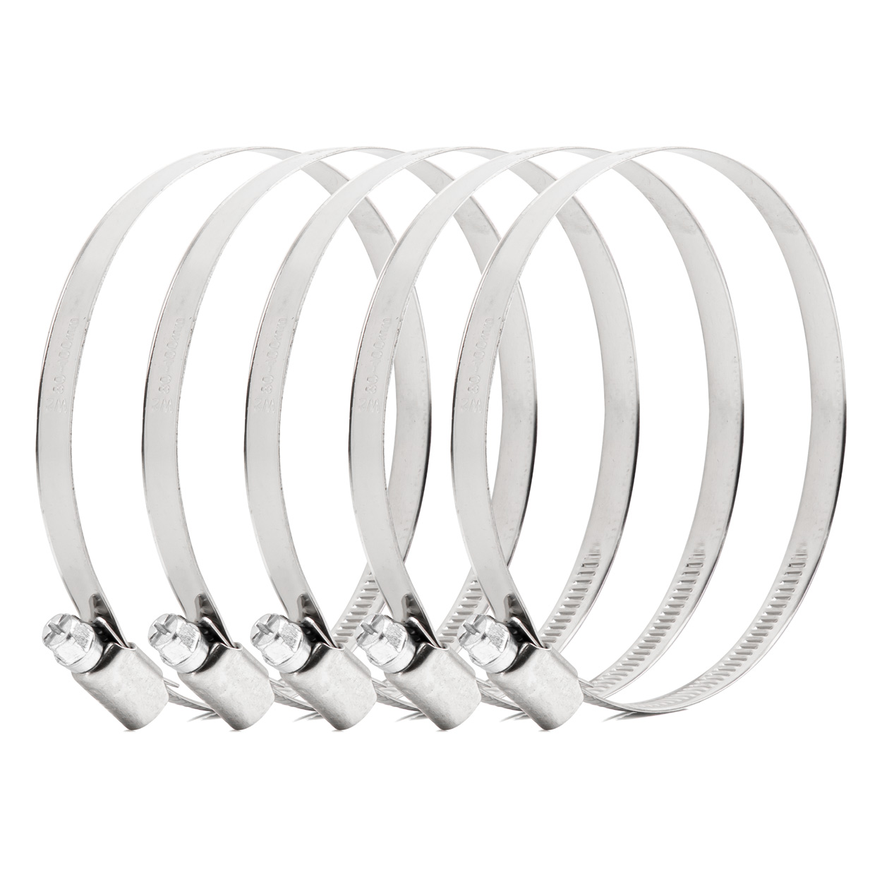 KIT DE 5 ABRAÇADEIRAS METALICAS 80-110mm/9mm W2 EM BLISTER