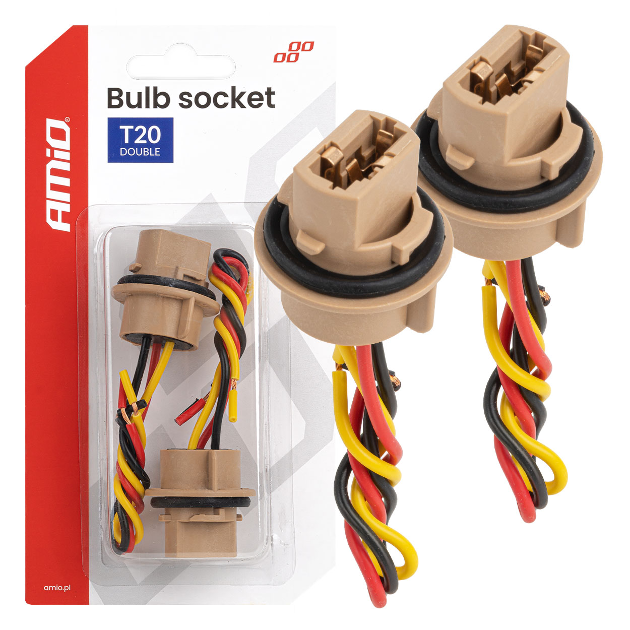 CASQUILHO PARA LAMPADA T20 COM CABO 12V/21/5W 2UN