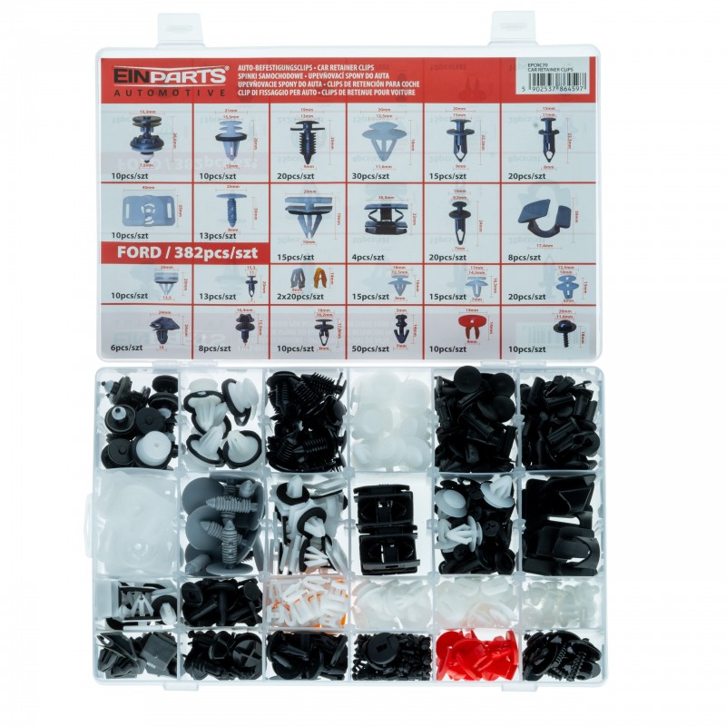 CAIXA DE MOLAS DE FIXAÇAO PARA FORD  382PCS