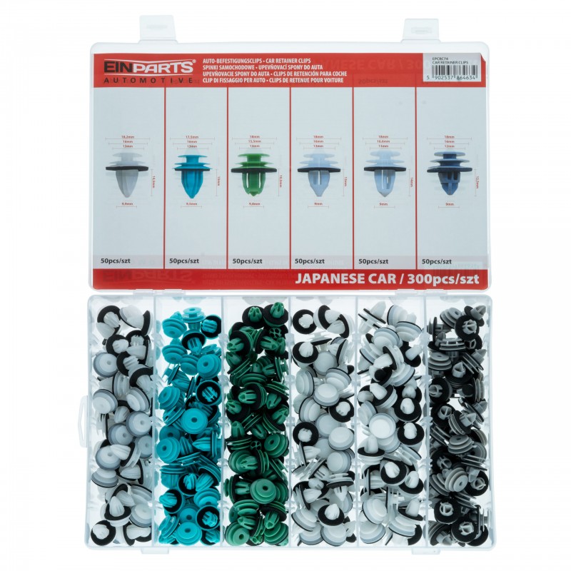 CAIXA DE MOLAS DE FIXAÇAO PARA VIATURAS JAPONESAS  300PCS