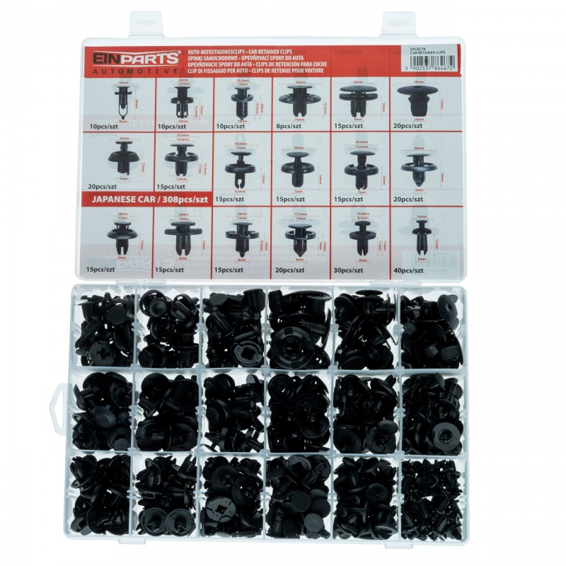 CAIXA DE MOLAS DE FIXAÇAO PARA VIATURAS JAPONESAS  308PCS