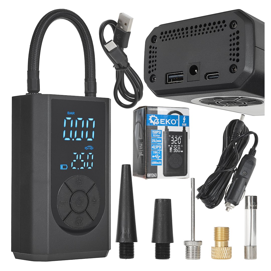 COMPRESSOR DE AR 12V 4000mAh 84W 150PSI 10BARS