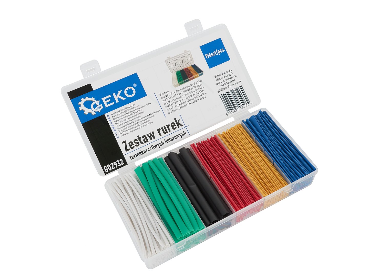 CAIXA DE TUBOS TERMORRETRATEIS COLORIDOS  (196 PCS)
