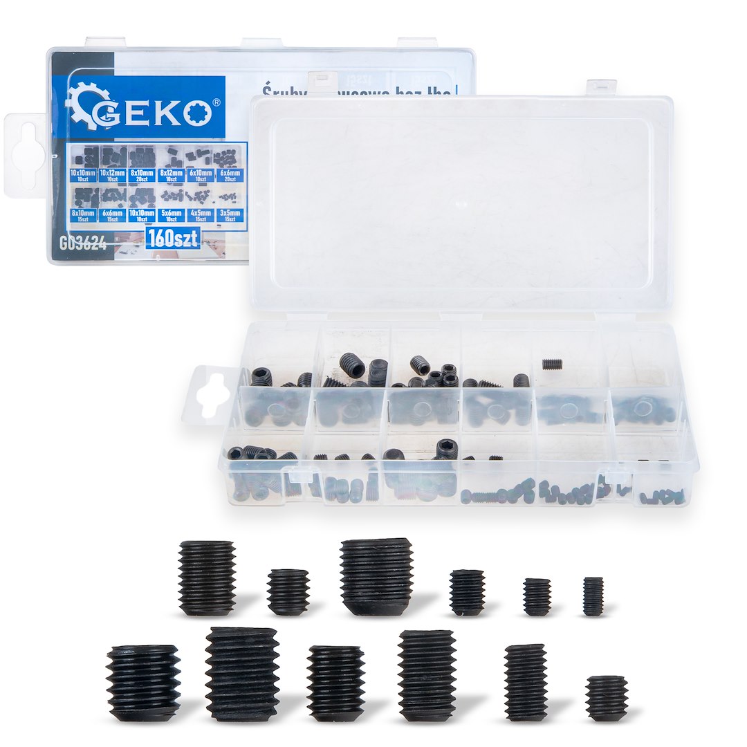 CAIXA DE PARAFUSOS SEM CABEÇA (160 PCS) TIPO ALLEN