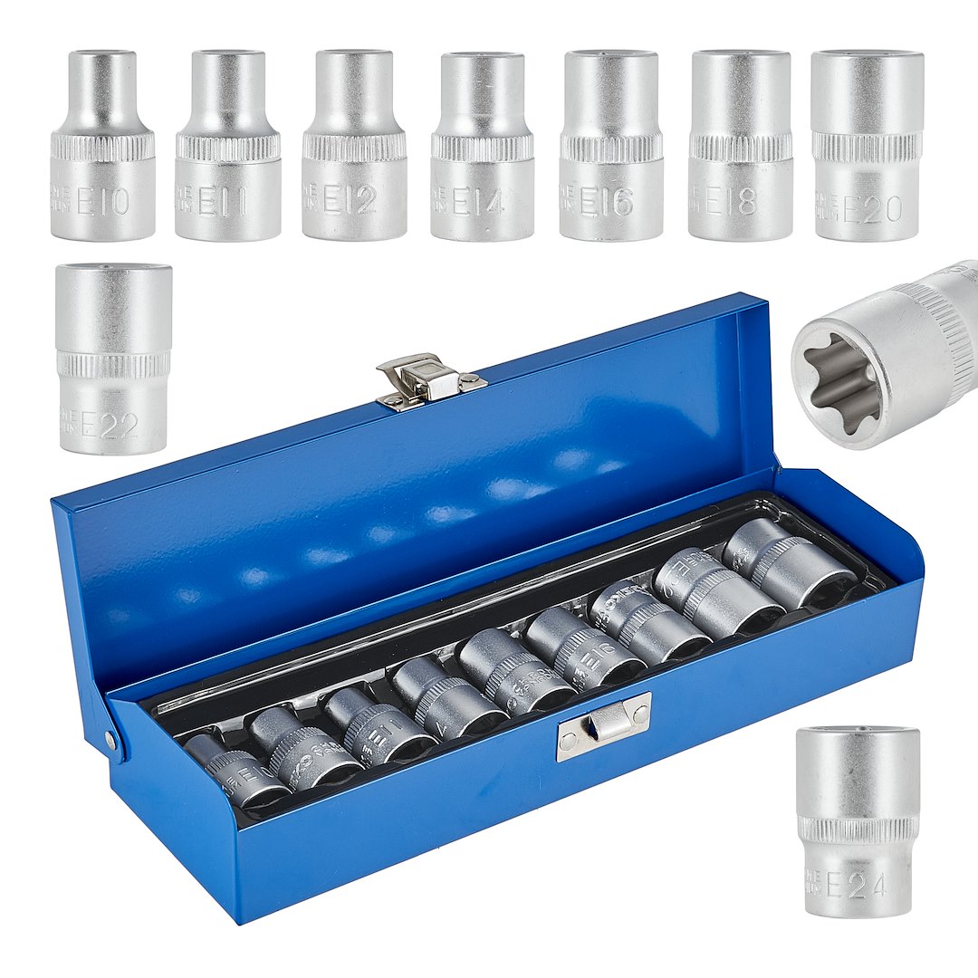 JOGO DE CHAVES TORX E10-E24 CVR 1/2 9 PCS