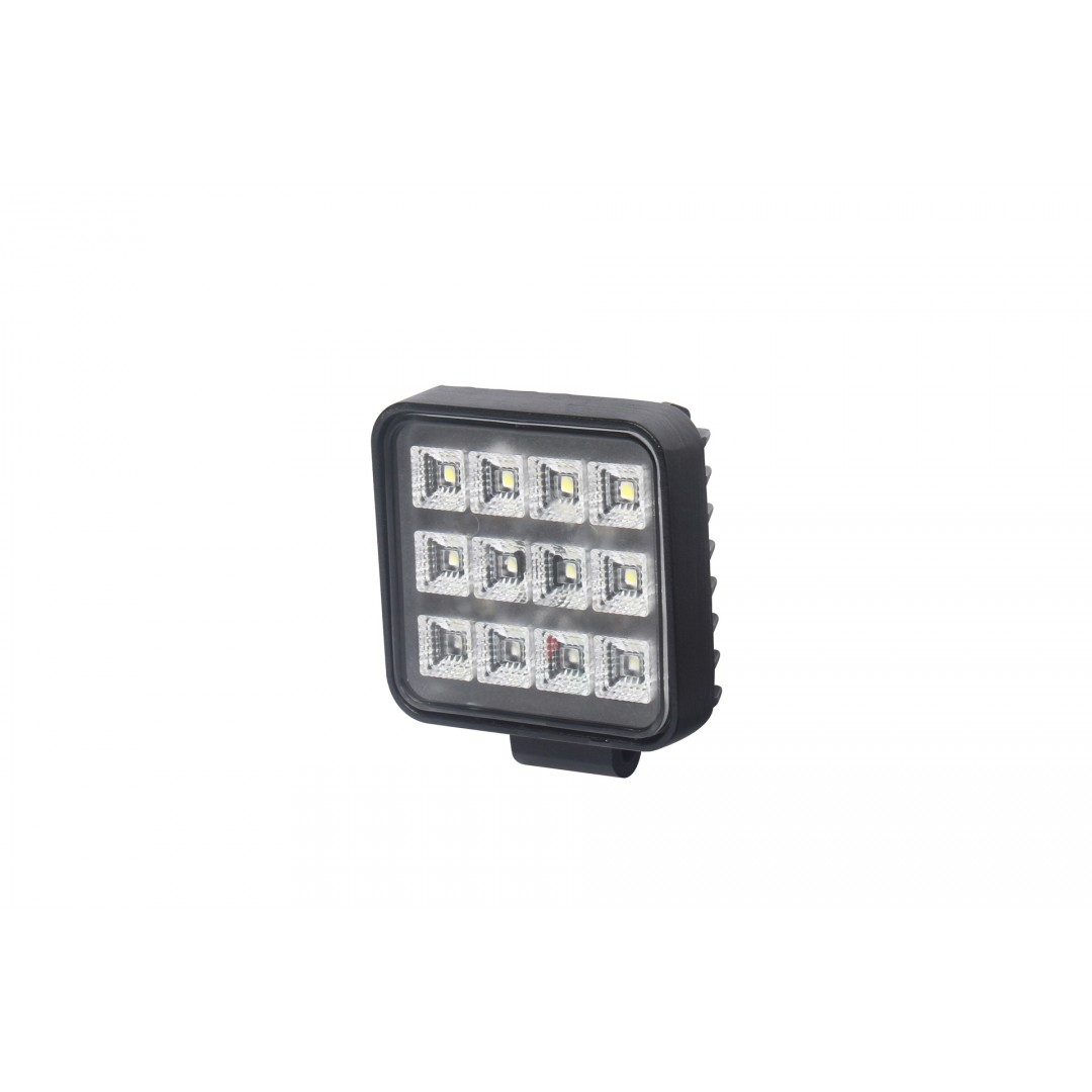 FAROL DE TRABALHO C/INTER. EM LED QUADRADO, 12 LEDS