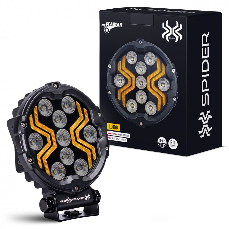 FAROL DE TRABALHO REDONDO   X-SPIDER 3