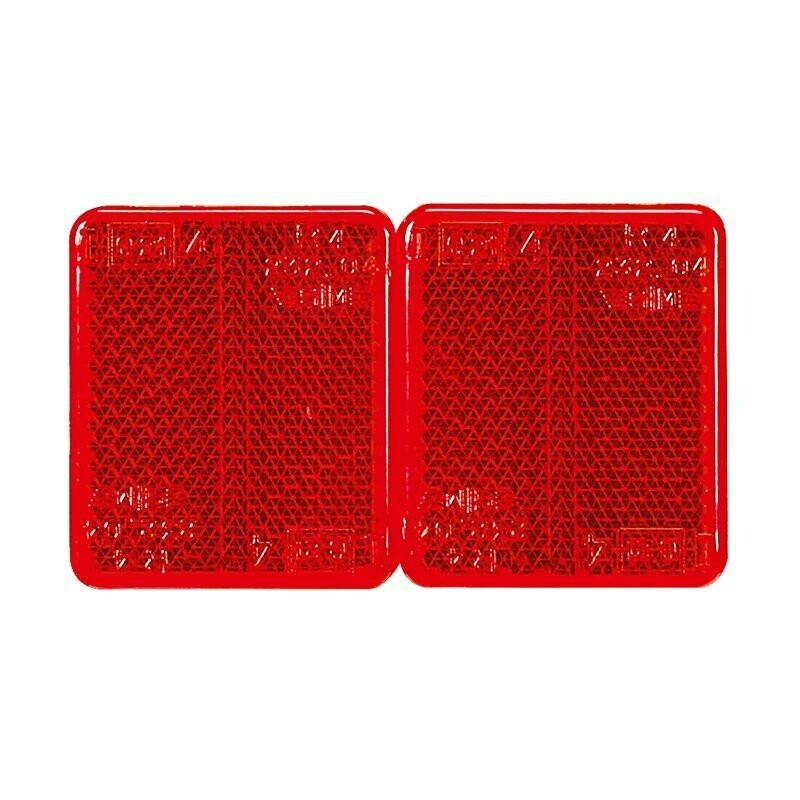 REFLECTOR VERMELHO RECTANGULAR 70X46MM ADESIVO R4