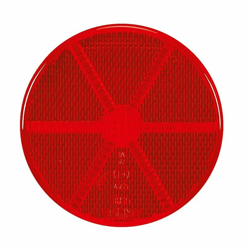 REFLECTOR VERMELHO REDONDO 85mm ADESIVO R16 S/FURO