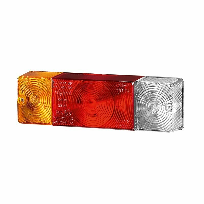 VIDRO FAROLIM  AMBAR/VERMELHO/BRANCO 204X70MM