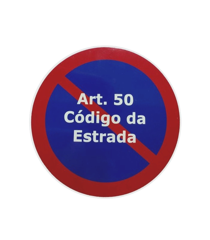 PLACA PROIBIDO ESTACIONAR EM PLASTICO (ARTIGO 50)