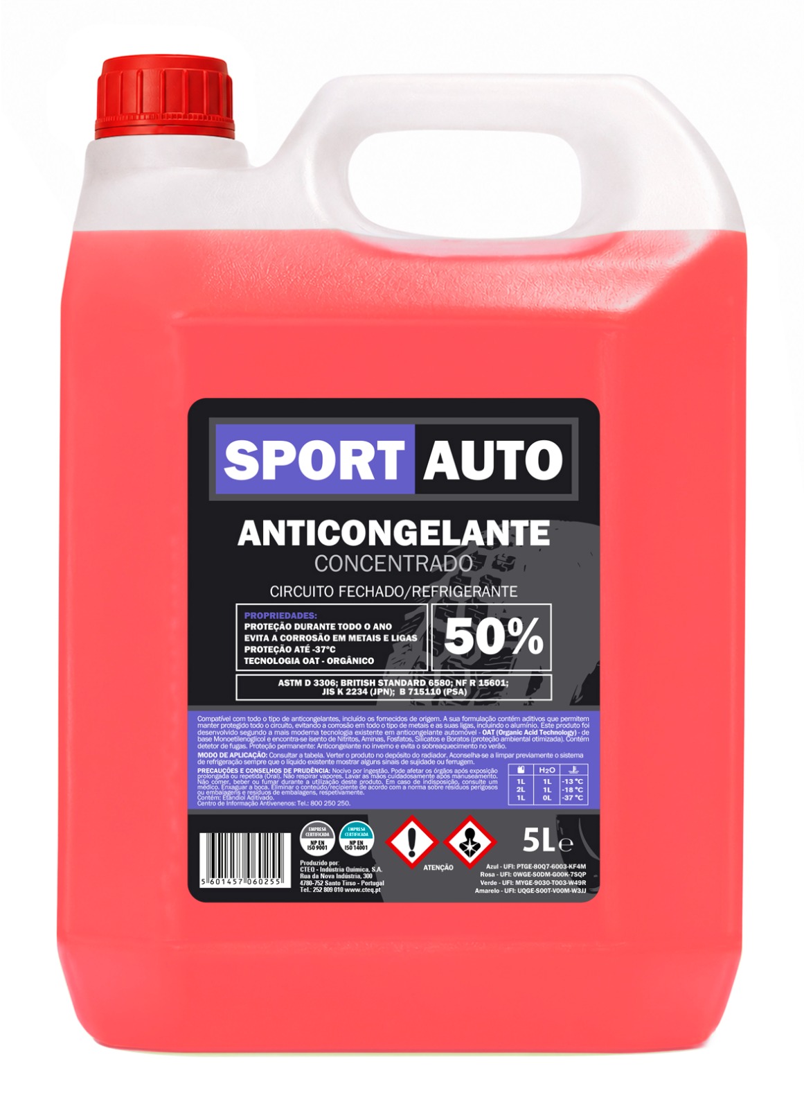 ANTI CONGELANTE 50%  ROSA 5L SPORT AUTO