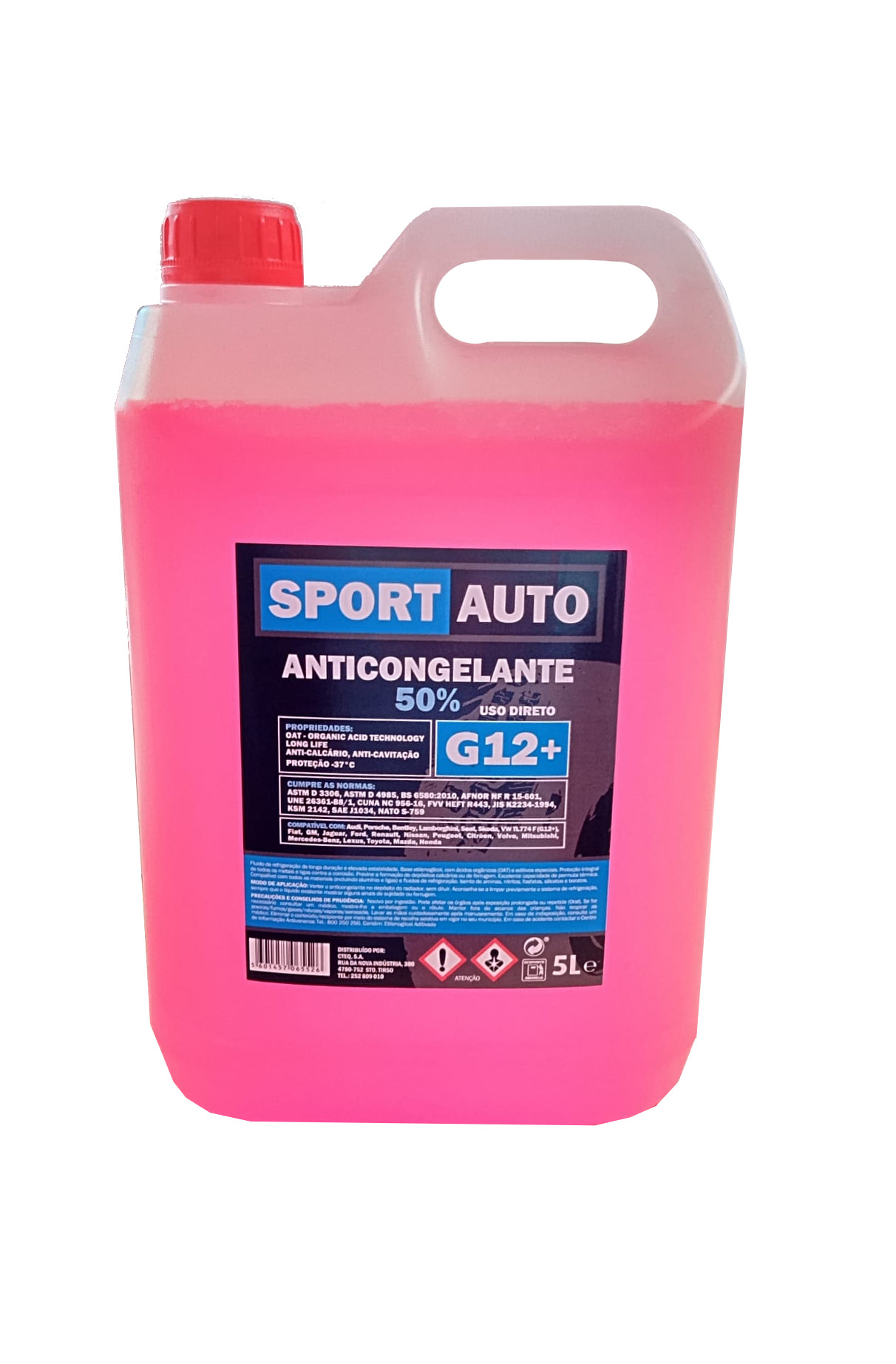 ANTI CONGELANTE 50% G12 ROSA 5L SPORT AUTO