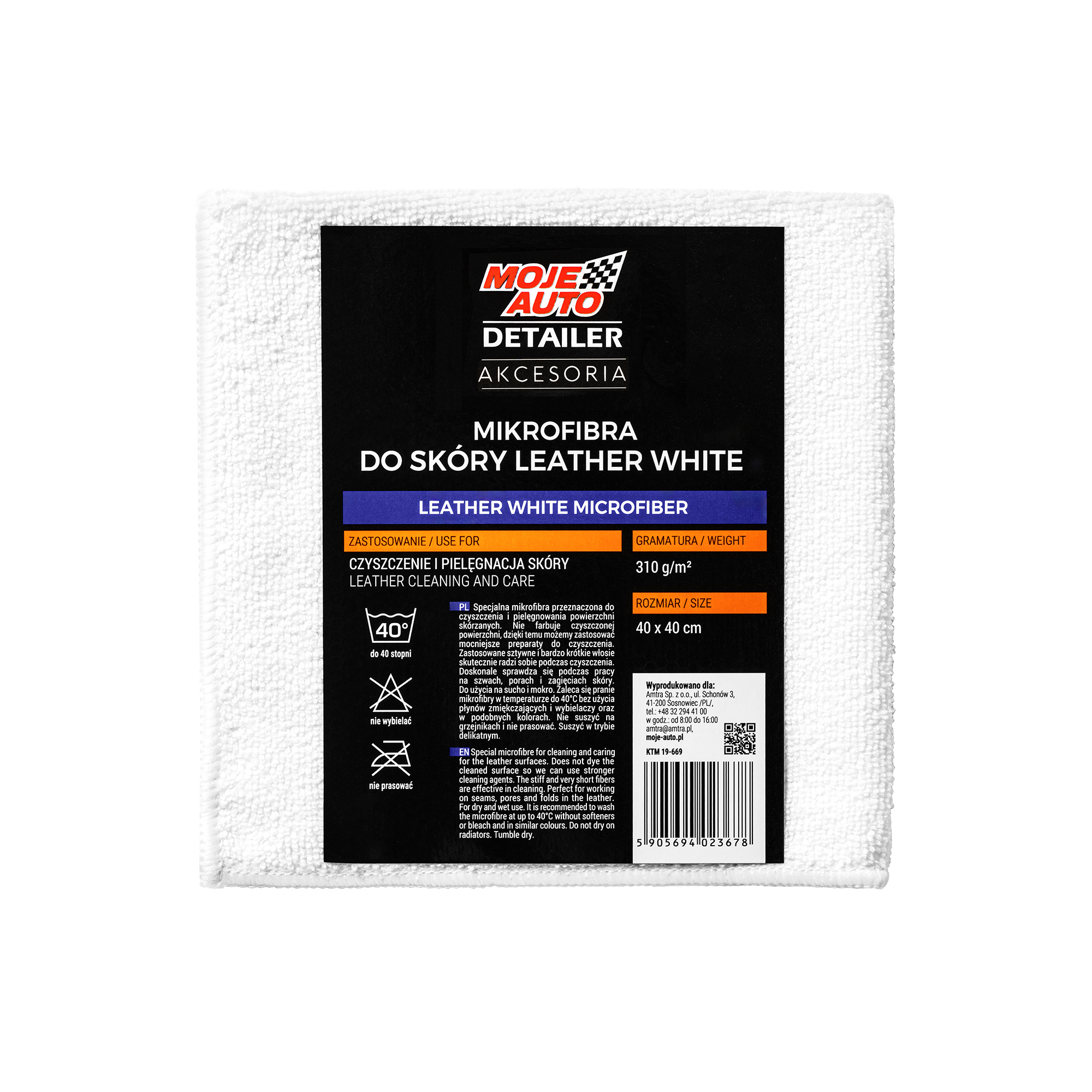 DETALHE MANTA MICROFIBRA LEATHER WHITE 40X40cm 310g/m2