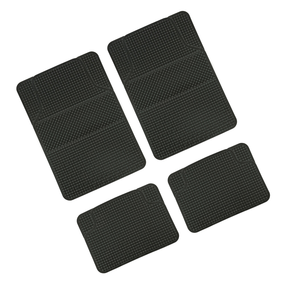 TAPETES UNIVERSAIS 4PC  EM PVC PRETOS 