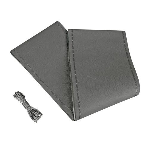 CAPA DE VOLANTE EM PELE CINZA (DE COZER C/AGULHA) 37/39CM