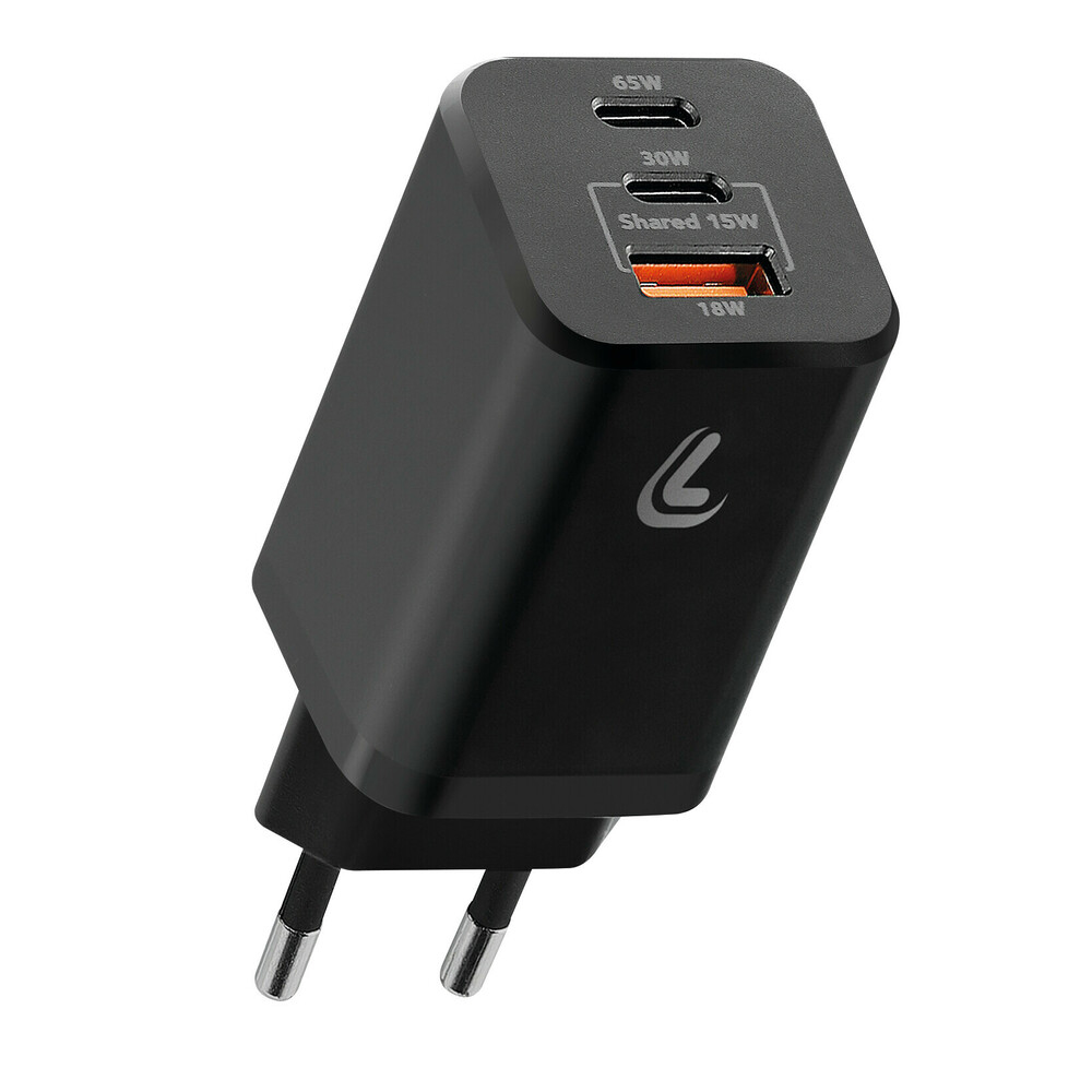 CARREGADOR DOMESTICO 65W,C/ 3USB -PD/QC- 100/230V