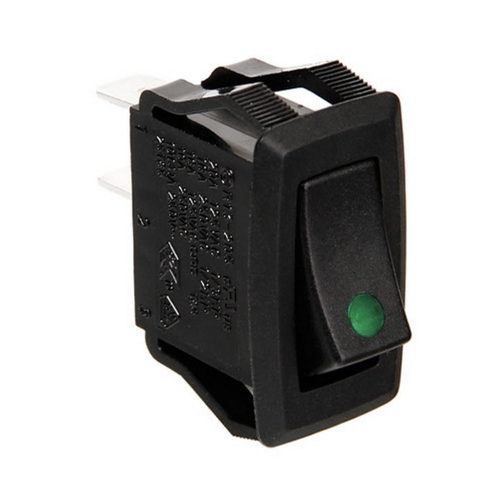 INTERRUPTOR COM LED VERDE 12/24V 10AMP