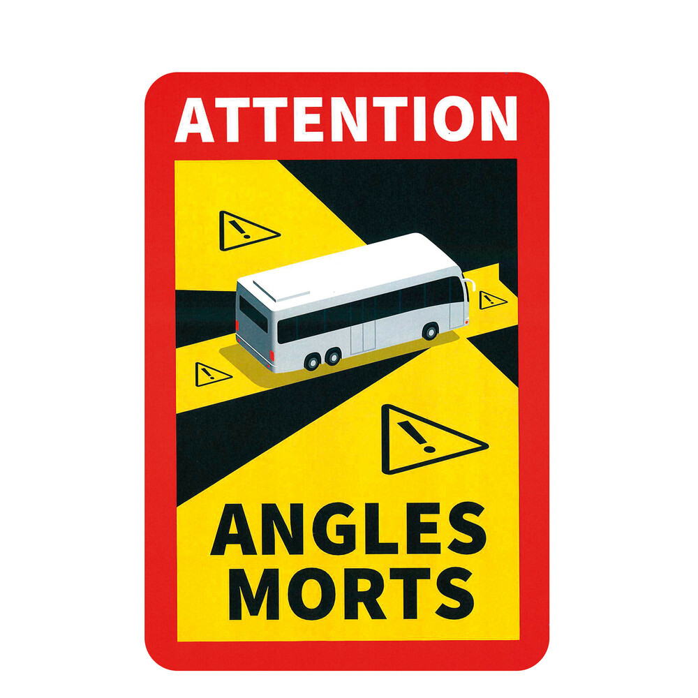 AUTOCOLANTE DE ANGULO MORTO AUTOCARRO 170X250mm PVC.UV