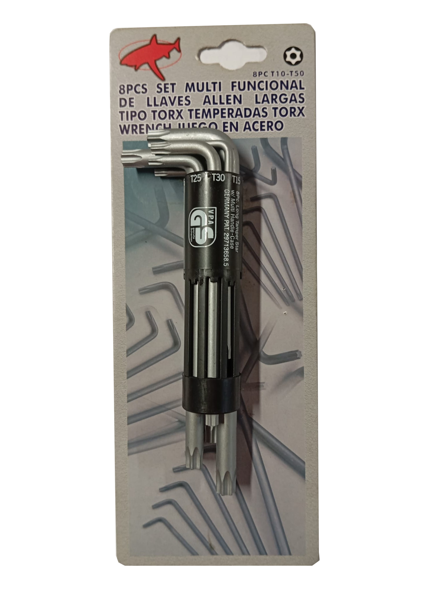 JOGO DE 8 CHAVES TORX,C/GUIA,GS/VPA
